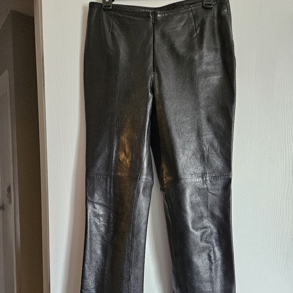 Chic Black Leather Trousers